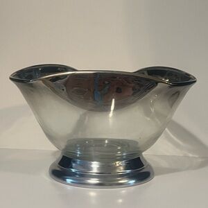 Vintage MCM Vitreon Queen's Lusterware Ombre Silver Fade Bowl